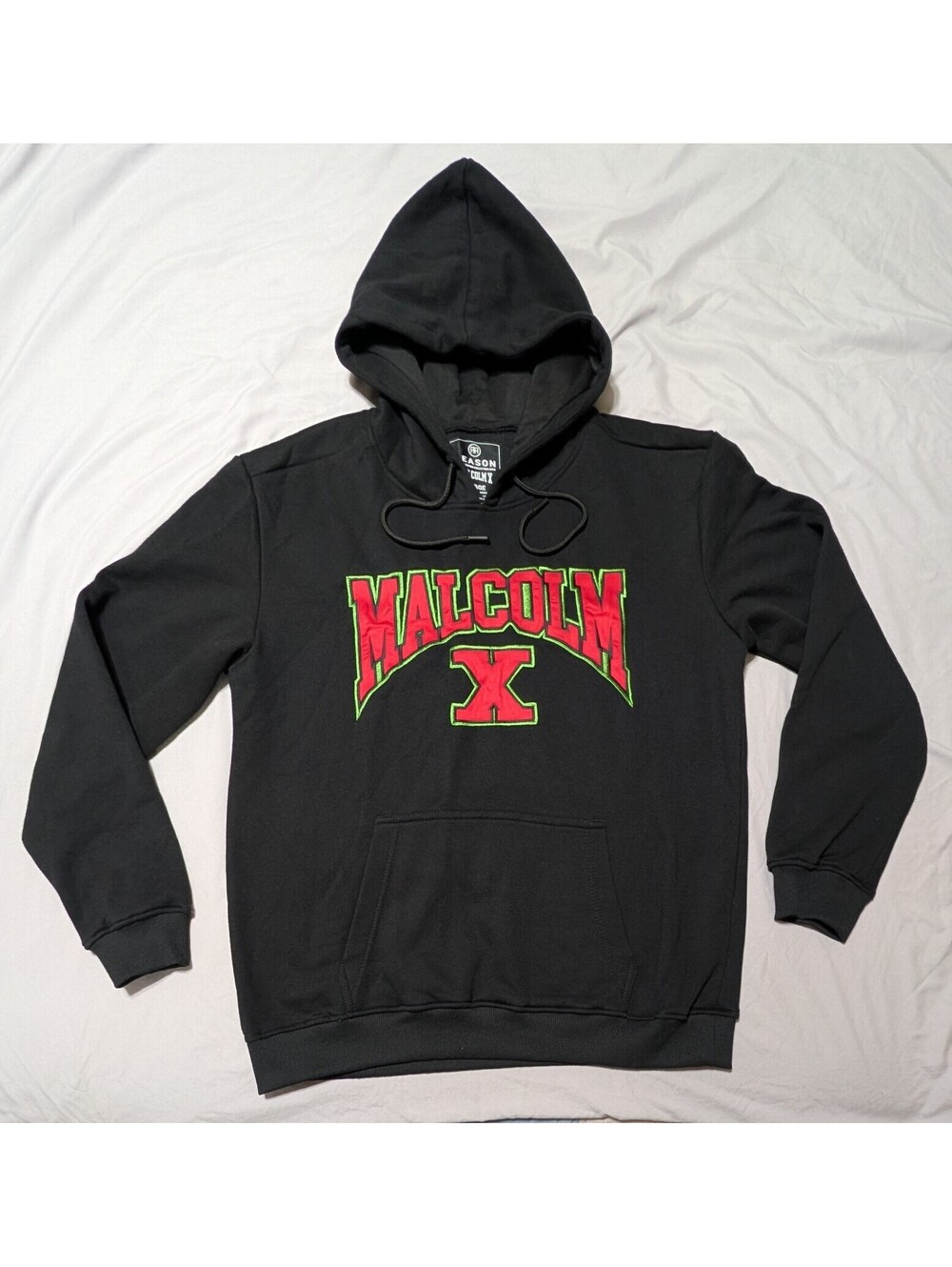 Reason Clothing x Malcolm X Hoodie Sweatshirt Men’s Large Blk Red Green Limited
